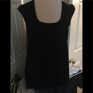 French Connection black velvet sheath dress